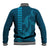 Aloha Hawaii Whale Kakau and Polynesian Tattoo Baseball Jacket Light Blue Color
