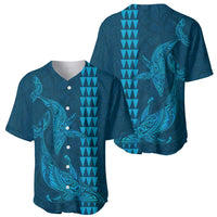 Aloha Hawaii Whale Kakau and Polynesian Tattoo Baseball Jersey Light Blue Color LT03 - Polynesian Pride