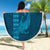 Aloha Hawaii Whale Kakau and Polynesian Tattoo Beach Blanket Light Blue Color