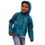 Aloha Hawaii Whale Kakau and Polynesian Tattoo Kid Hoodie Light Blue Color
