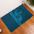 Aloha Hawaii Whale Kakau and Polynesian Tattoo Rubber Doormat Light Blue Color