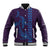 Aloha Hawaii Whale Kakau and Polynesian Tattoo Baseball Jacket Purple Color