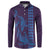 Aloha Hawaii Whale Kakau and Polynesian Tattoo Button Sweatshirt Purple Color
