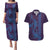 Aloha Hawaii Whale Kakau and Polynesian Tattoo Couples Matching Puletasi and Hawaiian Shirt Purple Color