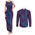 Aloha Hawaii Whale Kakau and Polynesian Tattoo Couples Matching Tank Maxi Dress and Long Sleeve Button Shirt Purple Color