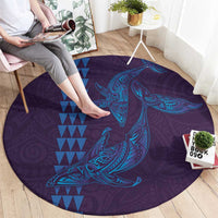 Aloha Hawaii Whale Kakau and Polynesian Tattoo Round Carpet Purple Color LT03 - Polynesian Pride