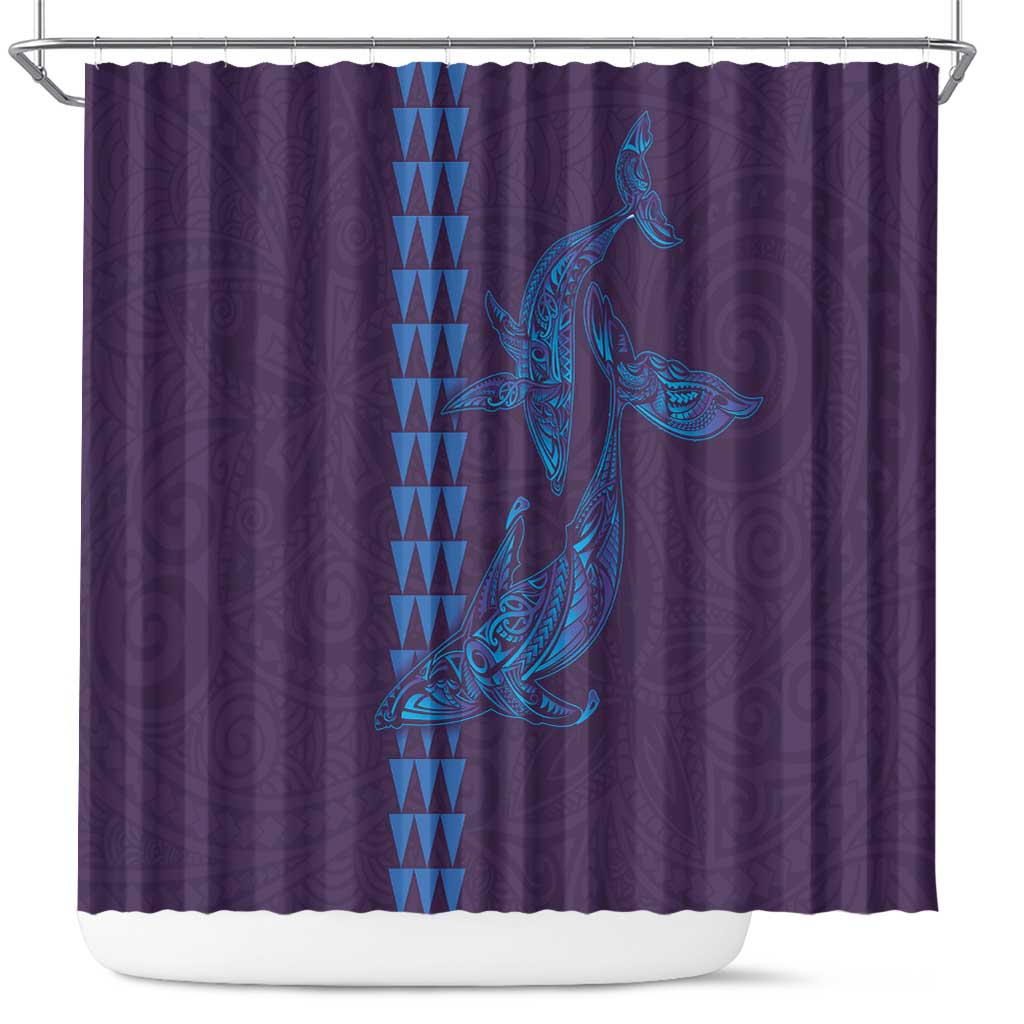 Aloha Hawaii Whale Kakau and Polynesian Tattoo Shower Curtain Purple Color LT03 Purple - Polynesian Pride