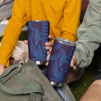 Aloha Hawaii Whale Kakau and Polynesian Tattoo Tumbler Cup Purple Color