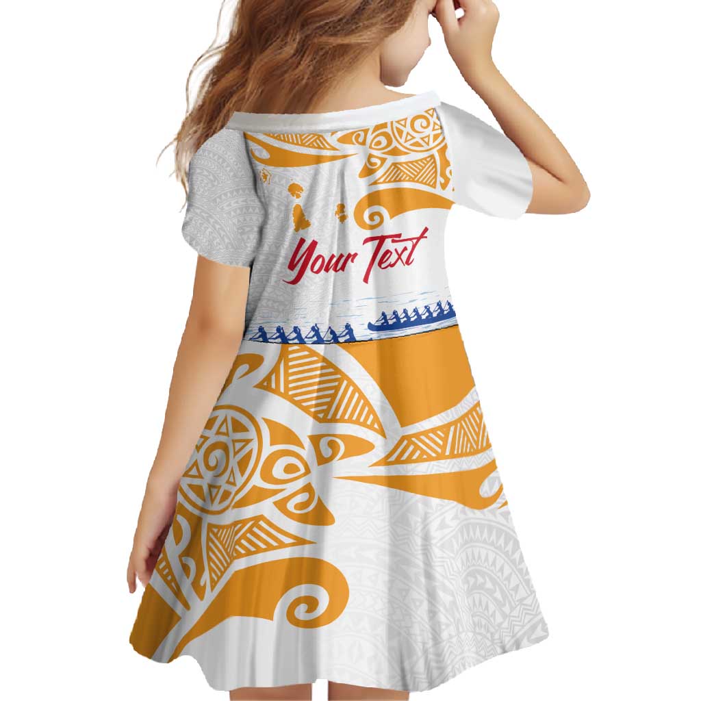 Personalised Hawaiki Nui Va'a French Polynesian Pattern Family Matching Long Sleeve Bodycon Dress and Hawaiian Shirt White Color