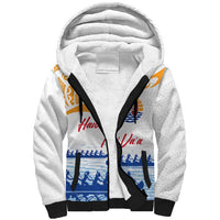 Personalised Hawaiki Nui Va'a French Polynesian Pattern Sherpa Hoodie White Color