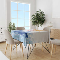 Personalised Hawaiki Nui Va'a French Polynesian Pattern Tablecloth White Color