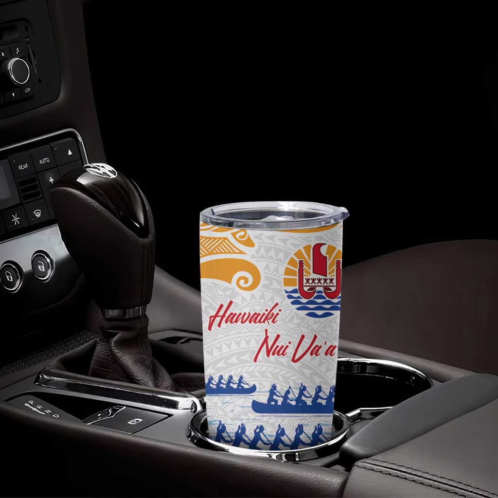 Personalised Hawaiki Nui Va'a French Polynesian Pattern Tumbler Cup White Color