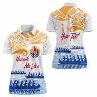 Personalised Hawaiki Nui Va'a French Polynesian Pattern Women Polo Shirt White Color