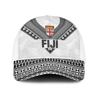 Rugby Fiji Baseball Net Cap Fijian Masi Tribal Sporty Style White Color - Polynesian Pride