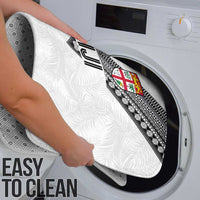 Rugby Fiji Bathroom Set Fijian Masi Tribal Sporty Style White Color - Polynesian Pride