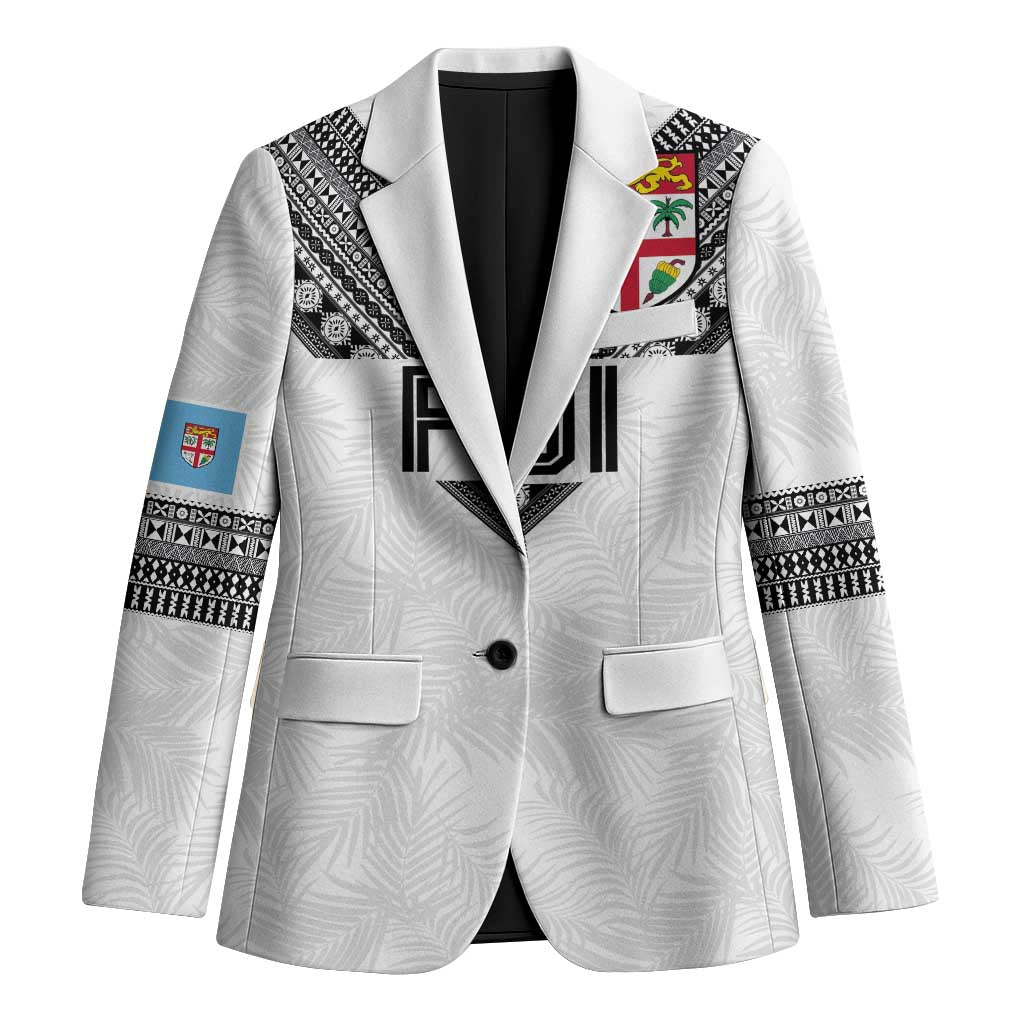Custom Rugby Fiji Blazer Fijian Masi Tribal Sporty Style White Color - Polynesian Pride