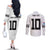 Custom Rugby Fiji Couples Matching Off The Shoulder Long Sleeve Dress and Long Sleeve Button Shirt Fijian Masi Tribal Sporty Style White Color - Polynesian Pride