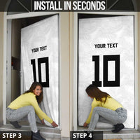 Custom Rugby Fiji Door Cover Fijian Masi Tribal Sporty Style White Color - Polynesian Pride