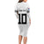 Custom Rugby Fiji Family Matching Long Sleeve Bodycon Dress and Hawaiian Shirt Fijian Masi Tribal Sporty Style White Color - Polynesian Pride