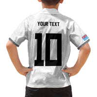 Custom Rugby Fiji Family Matching Off The Shoulder Long Sleeve Dress and Hawaiian Shirt Fijian Masi Tribal Sporty Style White Color - Polynesian Pride