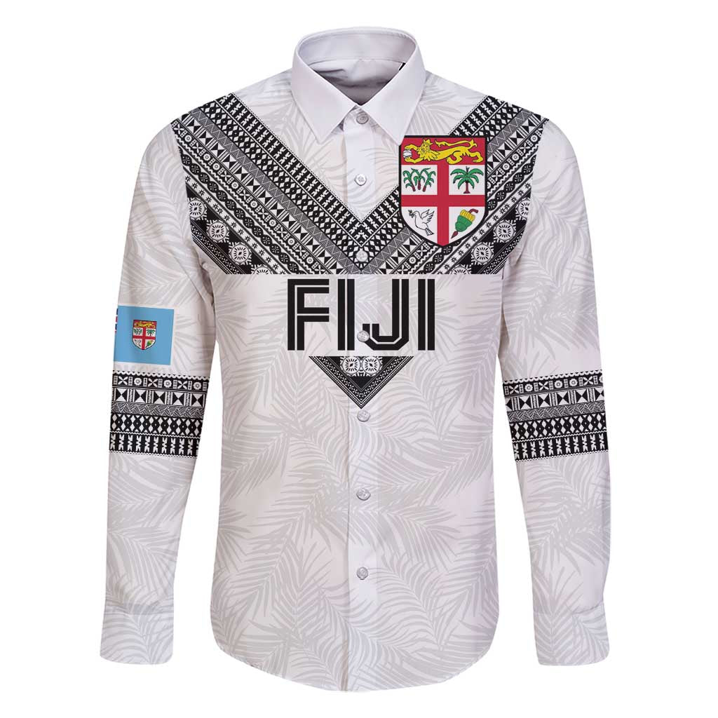 Custom Rugby Fiji Family Matching Off Shoulder Maxi Dress and Hawaiian Shirt Fijian Masi Tribal Sporty Style White Color - Polynesian Pride