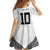 Custom Rugby Fiji Family Matching Off Shoulder Short Dress and Hawaiian Shirt Fijian Masi Tribal Sporty Style White Color - Polynesian Pride