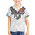 Custom Rugby Fiji Family Matching Off Shoulder Short Dress and Hawaiian Shirt Fijian Masi Tribal Sporty Style White Color - Polynesian Pride