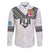 Custom Rugby Fiji Family Matching Summer Maxi Dress and Hawaiian Shirt Fijian Masi Tribal Sporty Style White Color - Polynesian Pride