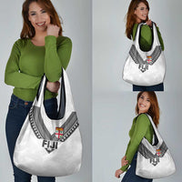 Rugby Fiji Grocery Bag Fijian Masi Tribal Sporty Style White Color - Polynesian Pride