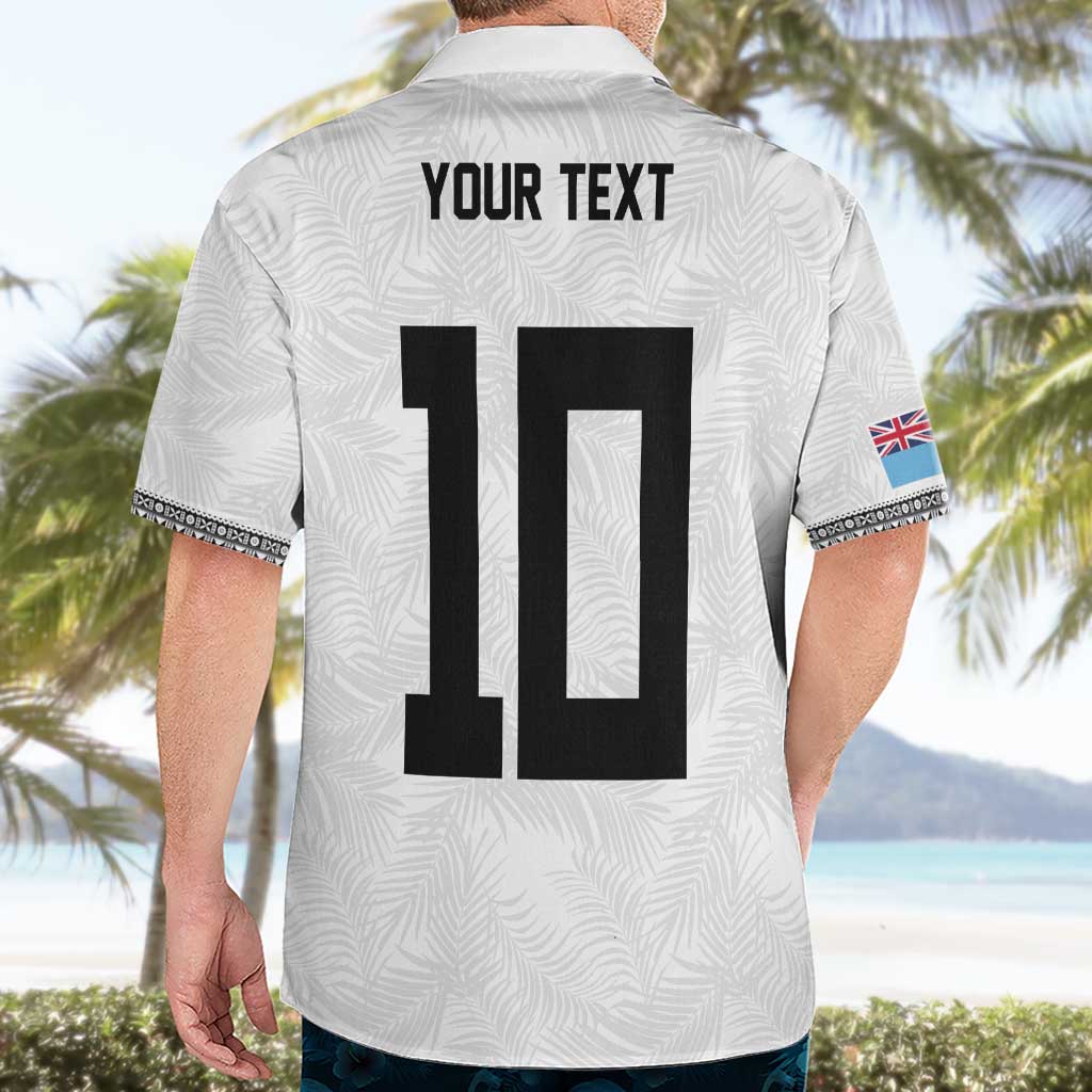 Custom Rugby Fiji Hawaiian Shirt Fijian Masi Tribal Sporty Style White Color - Polynesian Pride