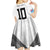 Custom Rugby Fiji Kid Short Sleeve Dress Fijian Masi Tribal Sporty Style White Color - Polynesian Pride