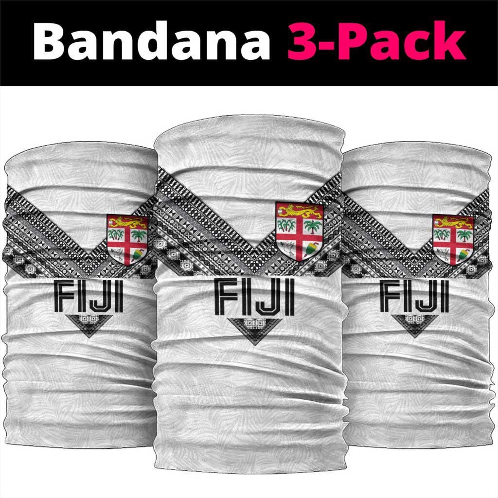 Rugby Fiji Neck Gaiter Fijian Masi Tribal Sporty Style White Color - Polynesian Pride