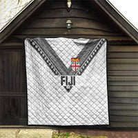 Rugby Fiji Quilt Fijian Masi Tribal Sporty Style White Color - Polynesian Pride