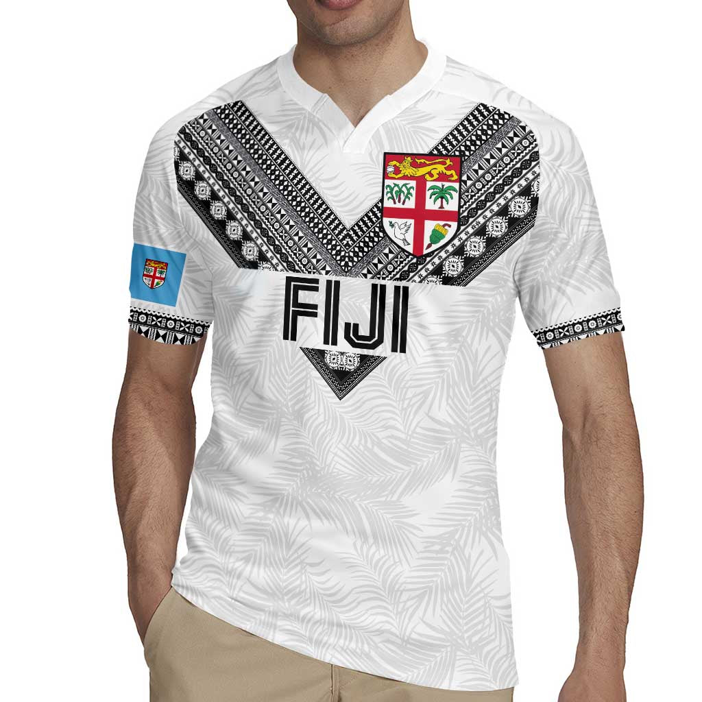 Custom Rugby Fiji Rugby Jersey Fijian Masi Tribal Sporty Style White Color - Polynesian Pride