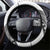 Rugby Fiji Steering Wheel Cover Fijian Masi Tribal Sporty Style White Color - Polynesian Pride