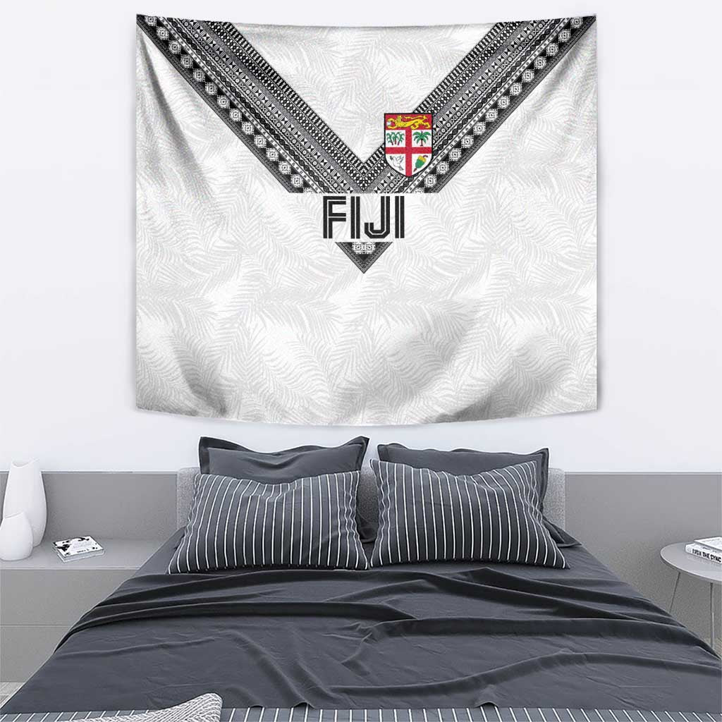 Rugby Fiji Tapestry Fijian Masi Tribal Sporty Style White Color - Polynesian Pride