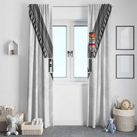 Rugby Fiji Window Curtain Fijian Masi Tribal Sporty Style White Color - Polynesian Pride