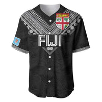 Custom Rugby Fiji Baseball Jersey Fijian Masi Tribal Sporty Style Black Color - Polynesian Pride