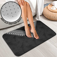 Rugby Fiji Bathroom Set Fijian Masi Tribal Sporty Style Black Color - Polynesian Pride