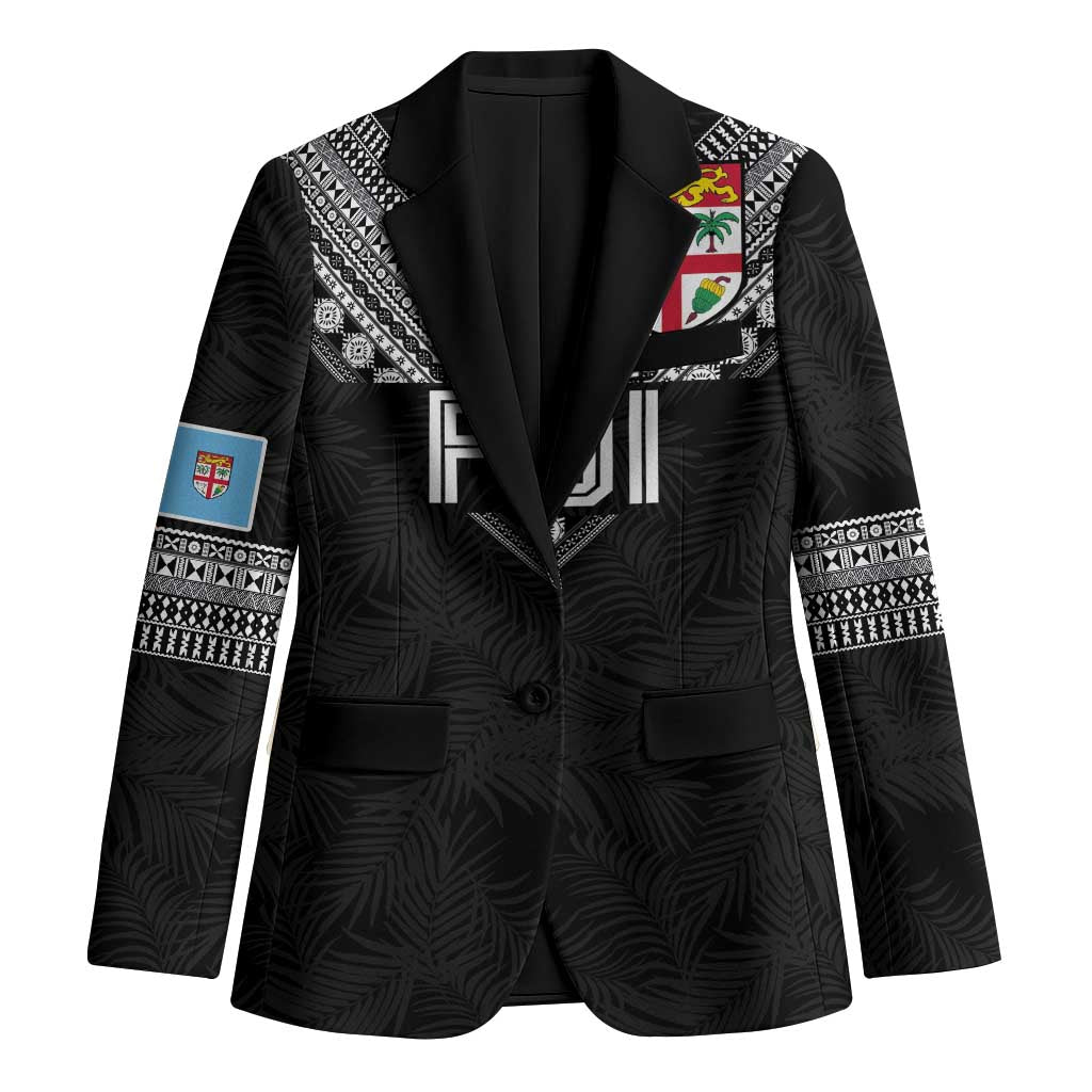 Custom Rugby Fiji Blazer Fijian Masi Tribal Sporty Style Black Color - Polynesian Pride