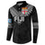 Custom Rugby Fiji Button Sweatshirt Fijian Masi Tribal Sporty Style Black Color - Polynesian Pride