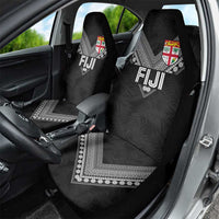 Rugby Fiji Car Seat Cover Fijian Masi Tribal Sporty Style Black Color - Polynesian Pride