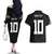 Custom Rugby Fiji Couples Matching Off The Shoulder Long Sleeve Dress and Hawaiian Shirt Fijian Masi Tribal Sporty Style Black Color - Polynesian Pride