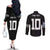 Custom Rugby Fiji Couples Matching Off The Shoulder Long Sleeve Dress and Long Sleeve Button Shirt Fijian Masi Tribal Sporty Style Black Color - Polynesian Pride
