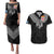 Custom Rugby Fiji Couples Matching Puletasi and Hawaiian Shirt Fijian Masi Tribal Sporty Style Black Color - Polynesian Pride