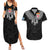 Custom Rugby Fiji Couples Matching Summer Maxi Dress and Hawaiian Shirt Fijian Masi Tribal Sporty Style Black Color - Polynesian Pride