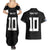 Custom Rugby Fiji Couples Matching Summer Maxi Dress and Hawaiian Shirt Fijian Masi Tribal Sporty Style Black Color - Polynesian Pride