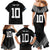 Custom Rugby Fiji Family Matching Mermaid Dress and Hawaiian Shirt Fijian Masi Tribal Sporty Style Black Color - Polynesian Pride