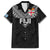 Custom Rugby Fiji Family Matching Off The Shoulder Long Sleeve Dress and Hawaiian Shirt Fijian Masi Tribal Sporty Style Black Color - Polynesian Pride