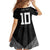 Custom Rugby Fiji Family Matching Off Shoulder Short Dress and Hawaiian Shirt Fijian Masi Tribal Sporty Style Black Color - Polynesian Pride